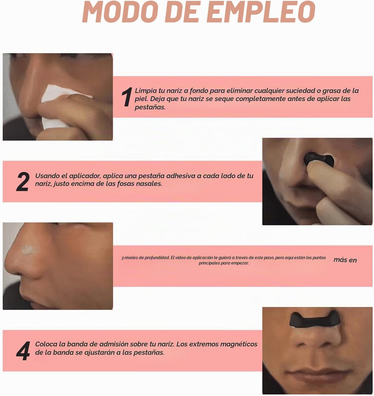 Contenido completo del kit de dilatador nasal magnético